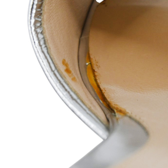 Fendi Silver Metallic Woven Leather Mules Size 37 - Picture 13 of 16